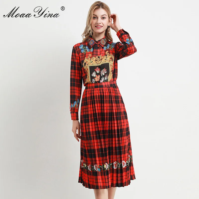 Модный дизайнерский комплект moaayina весна осень женская рубашка с длинным рукавом