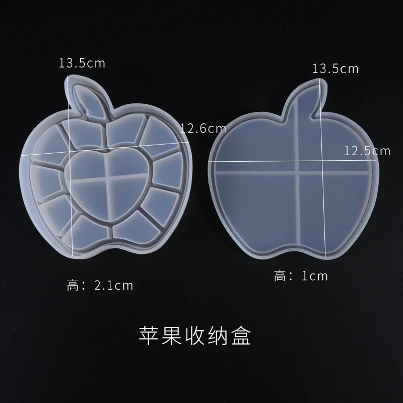 Apple Diy Кристалл эпоксидная смола, форма для коробки хранения силикона Яблоко Медведь Бабочка Плесень шкатулка плесень - Цвет: Apple