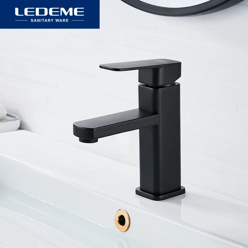 Смеситель для раковины в ванной LEDEME установленный на раковину горячей и холодной