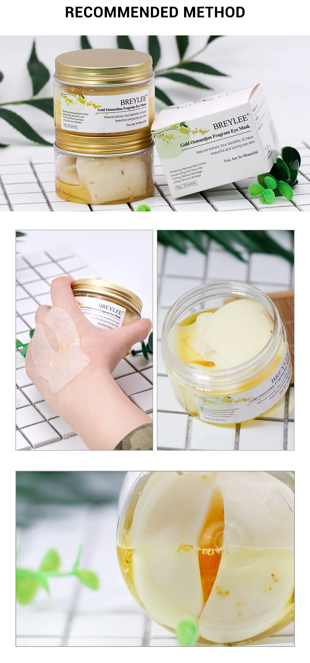 BREYLEE Gold osmanthus fragrans маска для глаз удаляет темные круги коллагеновый гель повязка для глаз выцветающие тонкие линии лифтинг укрепляющий уход за кожей