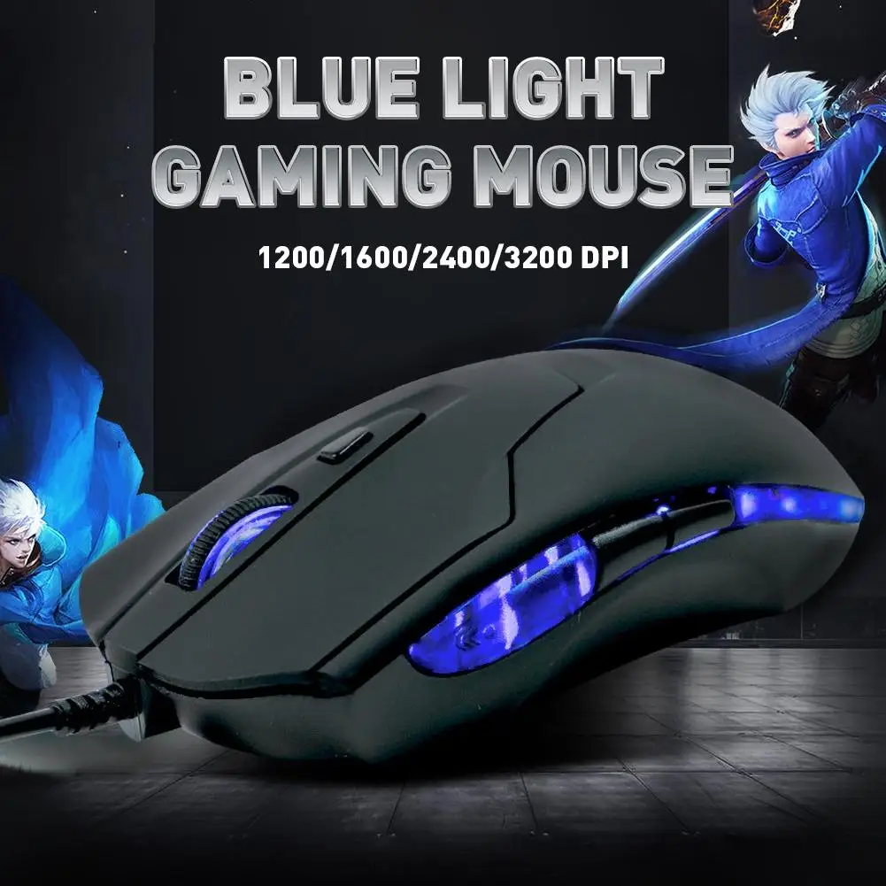 

6 Button Matte ABS USB Interface Electric Wired Luminous Computer Gaming Mouse