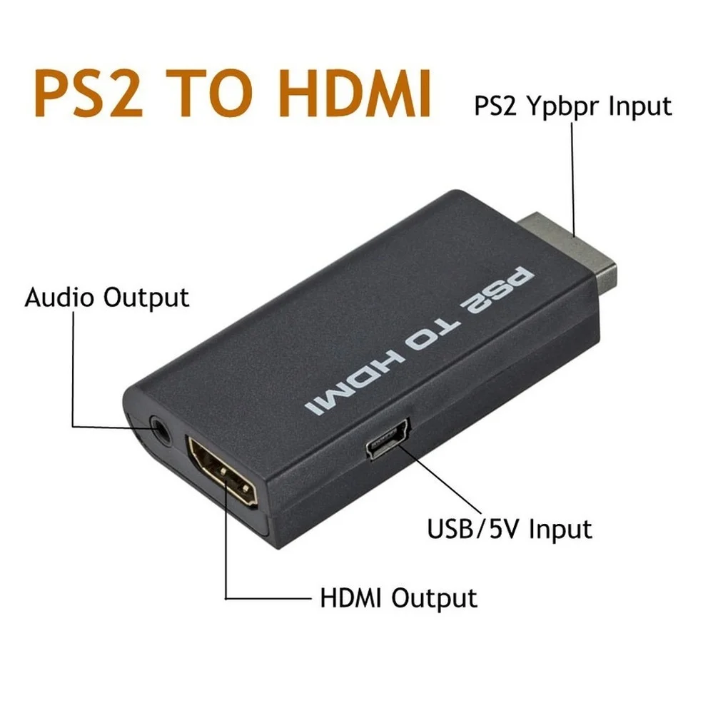 PzzPss HD PS2 To HDMI-Compatibale 480i/480p/576i Audio Video Converter Adapter With 3.5MM Supports For Display Modes | Электроника