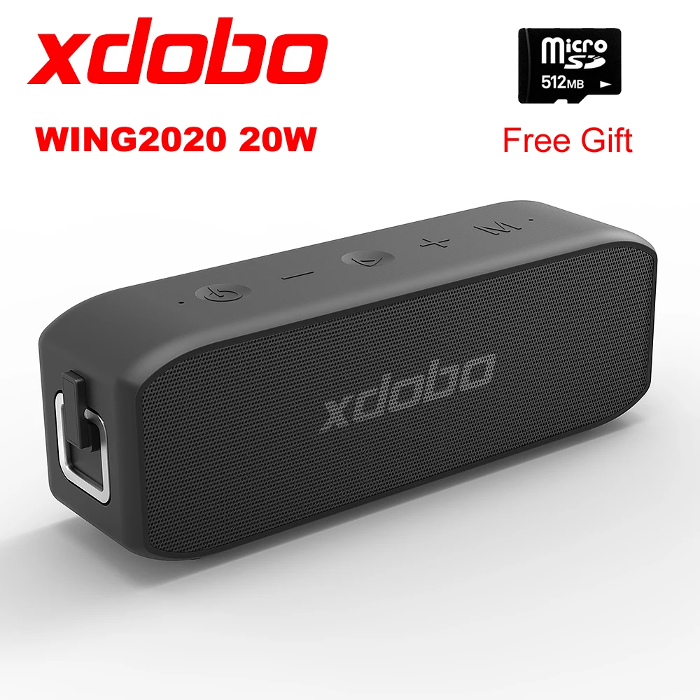  Беспроводной Bluetooth-динамик Xdobo Wing 2020 с сабвуфером, портативная водонепроницаемая колонка 20 Вт, с защитой от диджея, уличный металлическ…