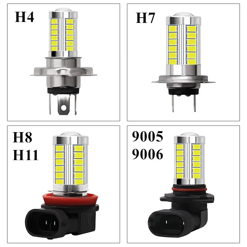 Светодиодные противотуманные фары H8/H11 2 шт. белые лампы 12 В HB4 9006 HB3 9005 H4 H7 задние s