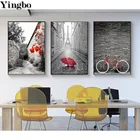 Полностью Алмазная вышивка скандинавский простой красный велосипед 5d рукоделие, Алмазная мозаика живопись полный квадраткруглая дрель башня уличный пейзаж