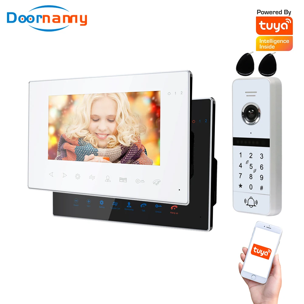 Видеодомофон домофонный Wi Fi 1 дверной звонок 2 домашних звонка AHD 960P|Видеодомофон|