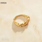 SOMMAR Рождественский подарок 18KGP золотое покрытие размеры 6, 7, 8, подружка кольца для женщин 2021 узлом ювелирные изделия на украшения для шеи