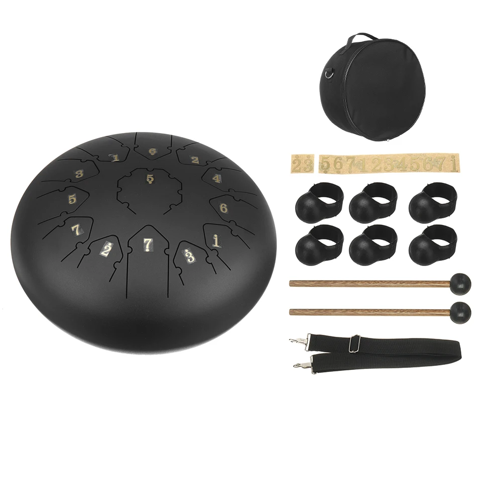 

Steel Tongue Drum 12 Inch 13 Tone Drum Hand Tank Drum Musical Percussion Instrument Yoga Meditation For Beginner