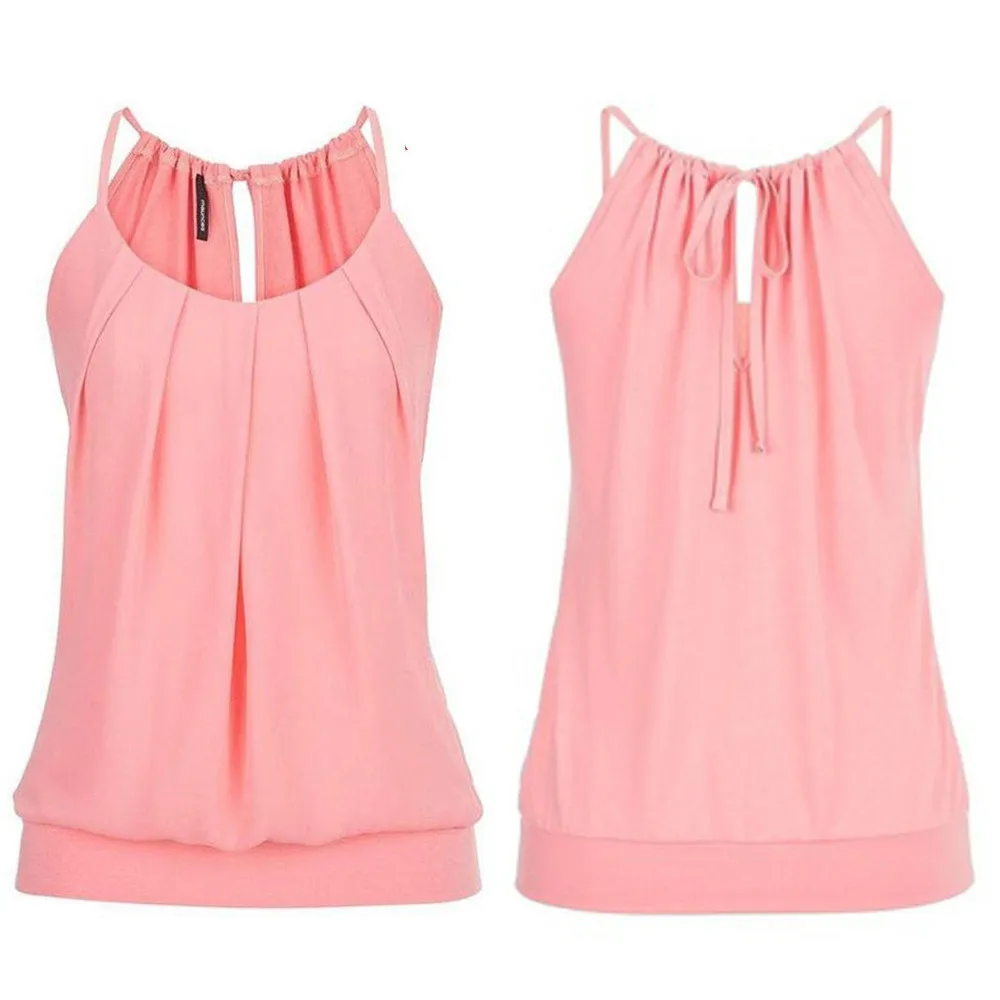 

2021 Summer Women Long Blouse Casual Loose Wrinkled O Neck Ladies Shirts Tops Blouse Sleeveless Tops Female Blouses Plus Size