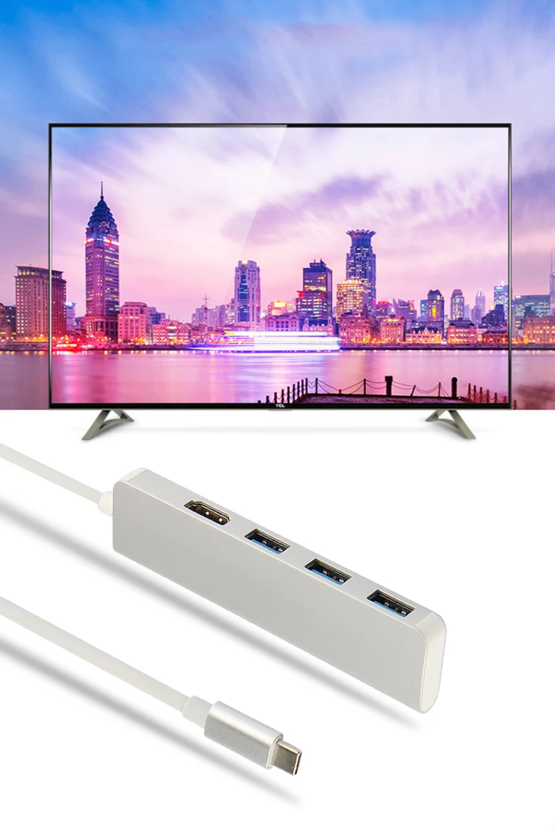 Ajiuyu USB C концентратор Thunderbolt 3 type C адаптер док-станция 3 USB 3,0 порт 4K HDMI мульти порты для Macbook Pro Air iMAC НОУТБУК сплиттер