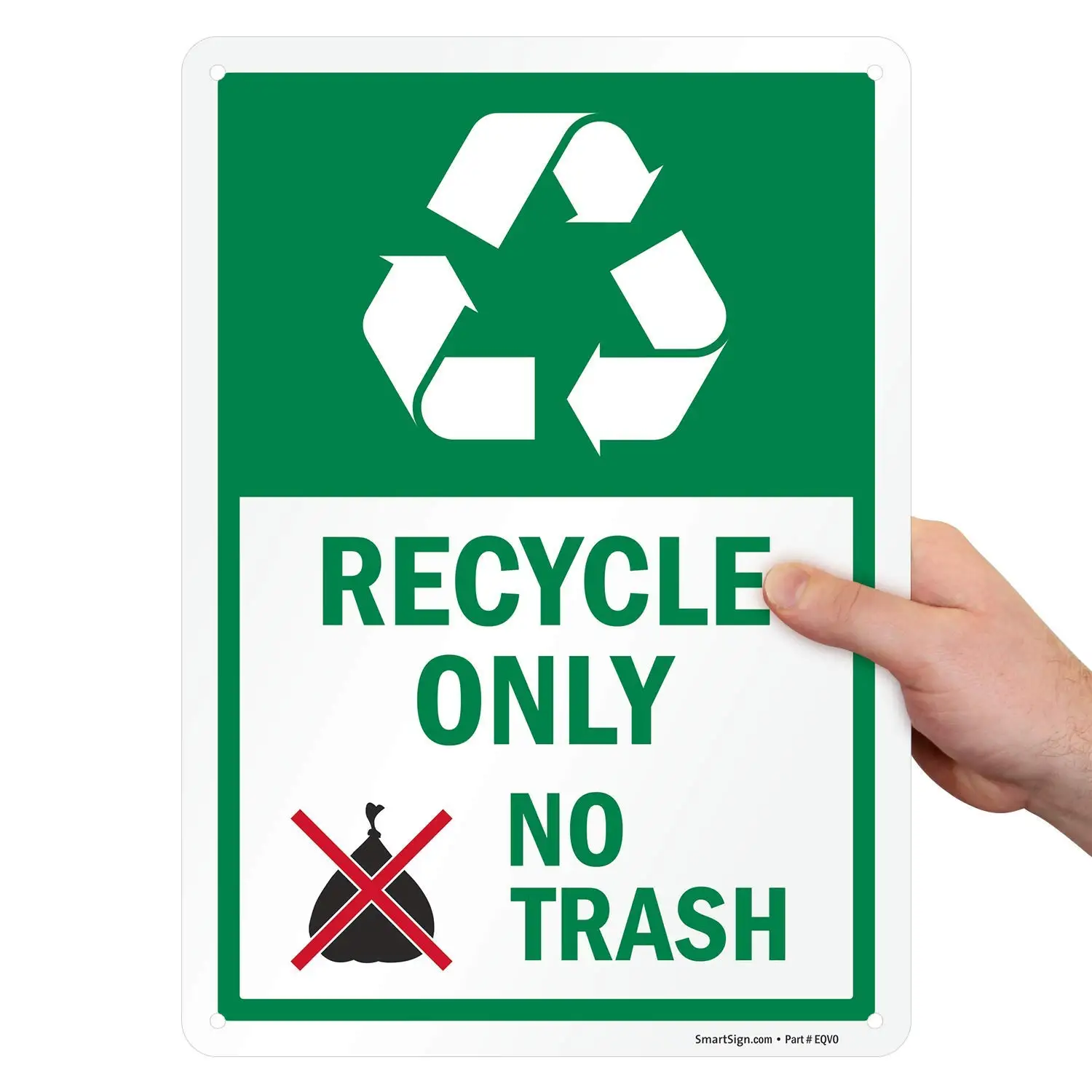 

SmartSign Recycle Only, No Trash Sign |8" x 12" Aluminum