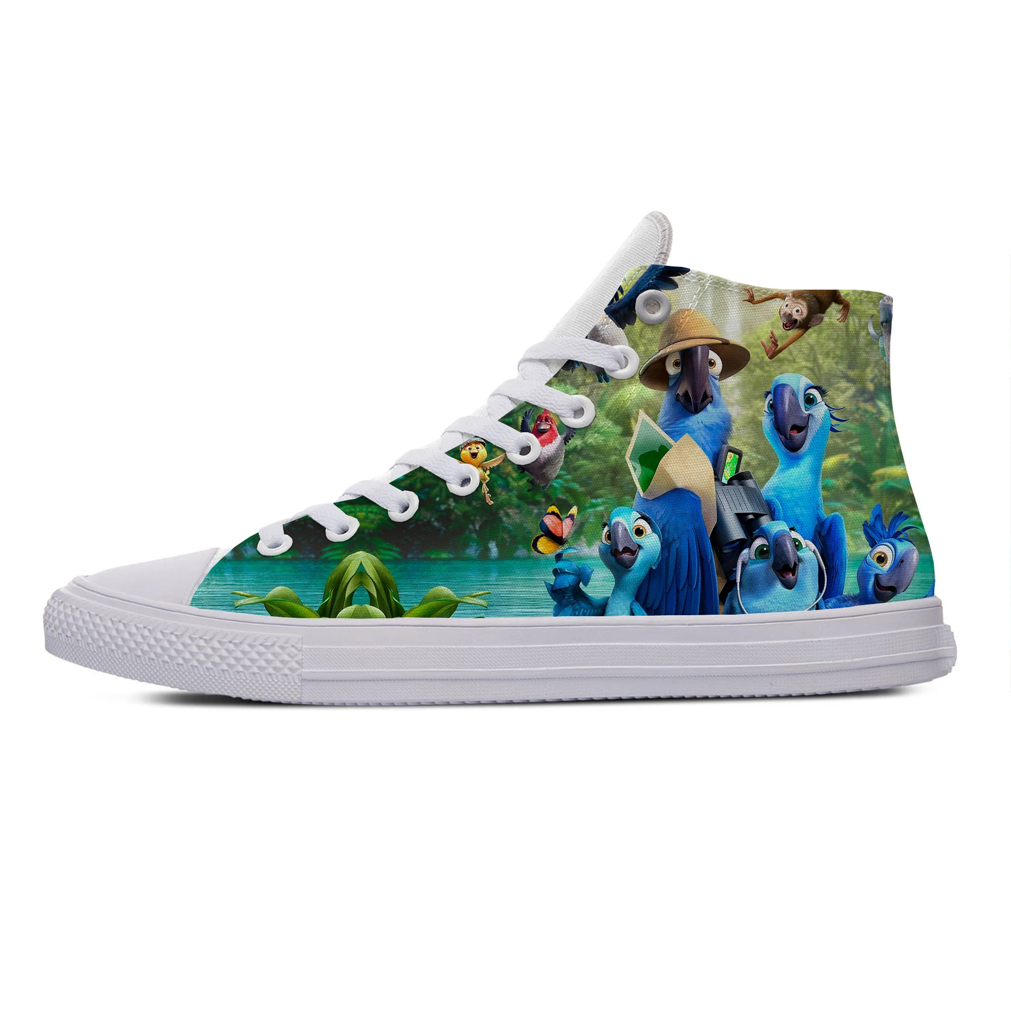 

Casual Shoes Men's White Cartoon Movie For Rio 2 Comfort Walking Shoes Lace Up Men Fashion Footwear Man And Woman