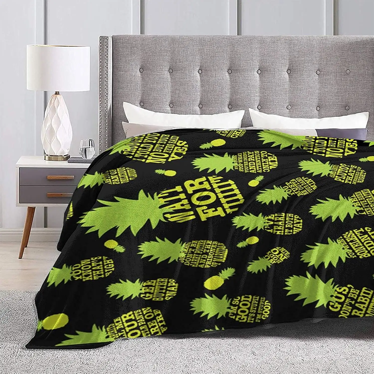 Фланелевое Флисовое одеяло Psych с ананасами для кровати дивана гостиной мягкое