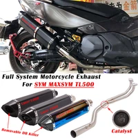 slip on for sym maxsym tl500 tl508 tl 500 508 motorcycle exhaust escape modify full system muffler with catalyst front link pipe