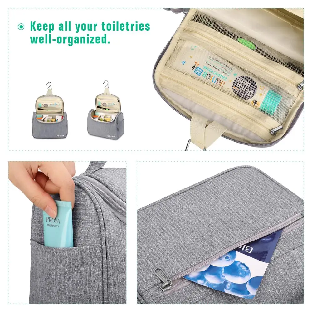 Подвесная сумка для туалетных принадлежностей Gonex водонепроницаемый дорожный