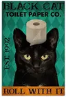 Настенное украшение, Металлическая черная кошка, Постер компании, Ретро стиль, садовое украшение, фермерский кофейный бар, знак 8x12 дюймов