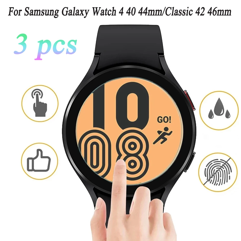 

HD Clear Full Screen Protector Film For Samsung Galaxy Watch 4 40mm 44mm Watch4 Classic 42mm 46mm Band 3Pcs Tempered Glass Film