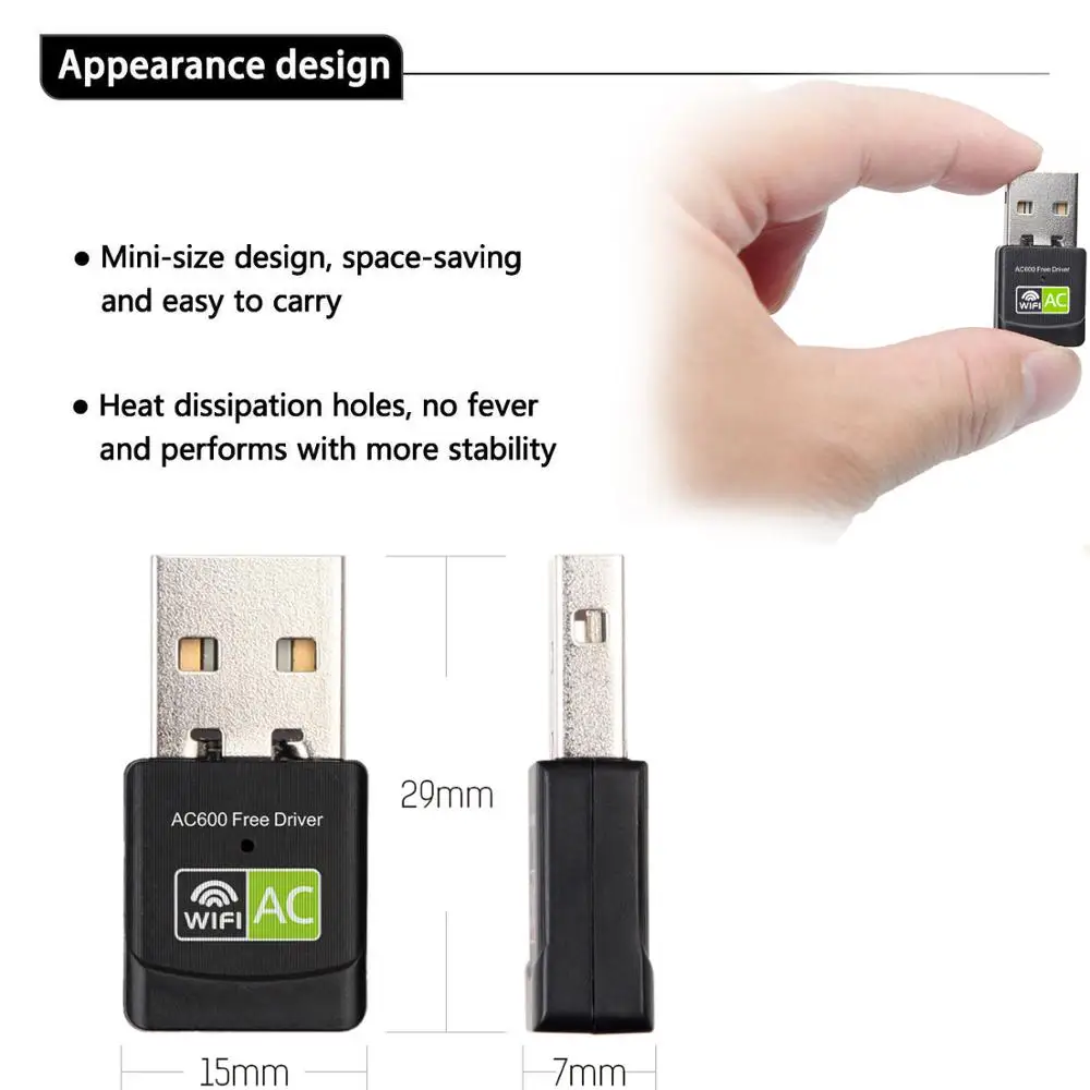 Бесплатный драйвер USB Wifi адаптер 600 Мбит/с Wi Fi антенны ПК локальных сетей адаптера