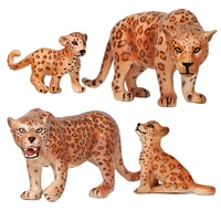 simulation wild animal toy leopard model leopard snow leopard family suit childrens cognitive male gift figure model