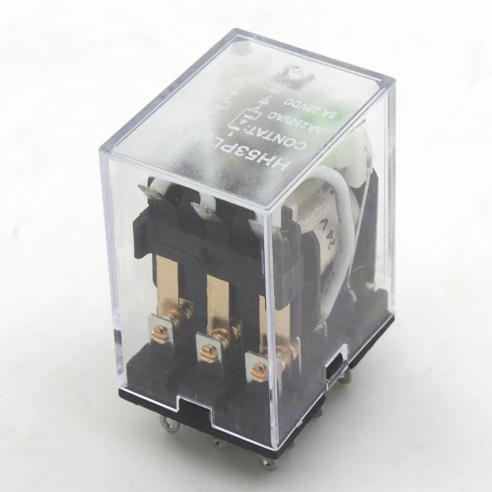 Электромагнитное реле HH53PL DC 24 В 10 шт./лот со светодиодным индикатором серия HH53P MY3