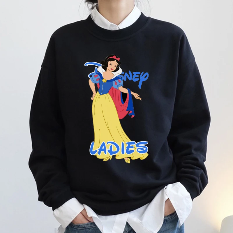

Disney Fashion Princess Harajuku Cartoon Print Women Casual O-Neck Loose Hoodie Casual 90s Korean Clothes Long Sleeve Sweatshirt