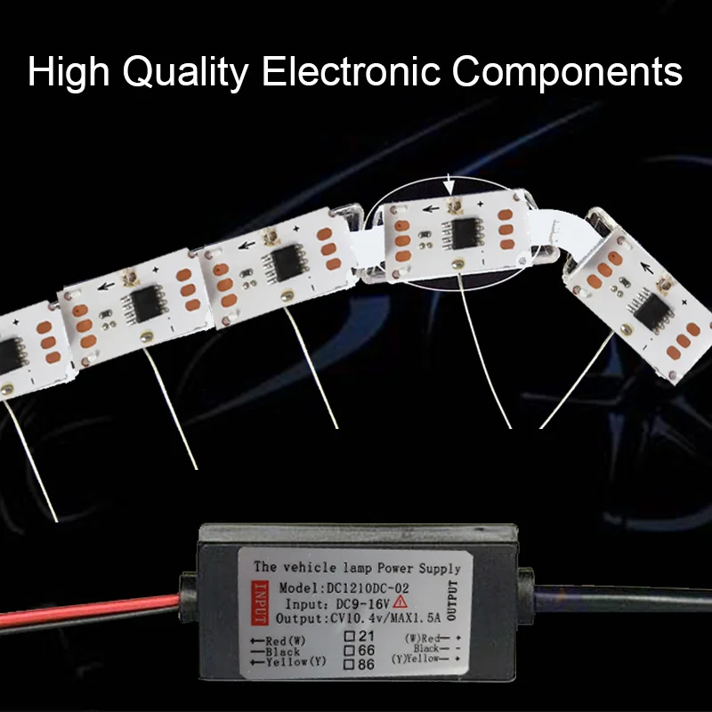 

2Pcs Car Led Drl Daytime Running Lights Flexible Drl With Turn Signal Car White Led Headlight 16 LED 12V Waterproof