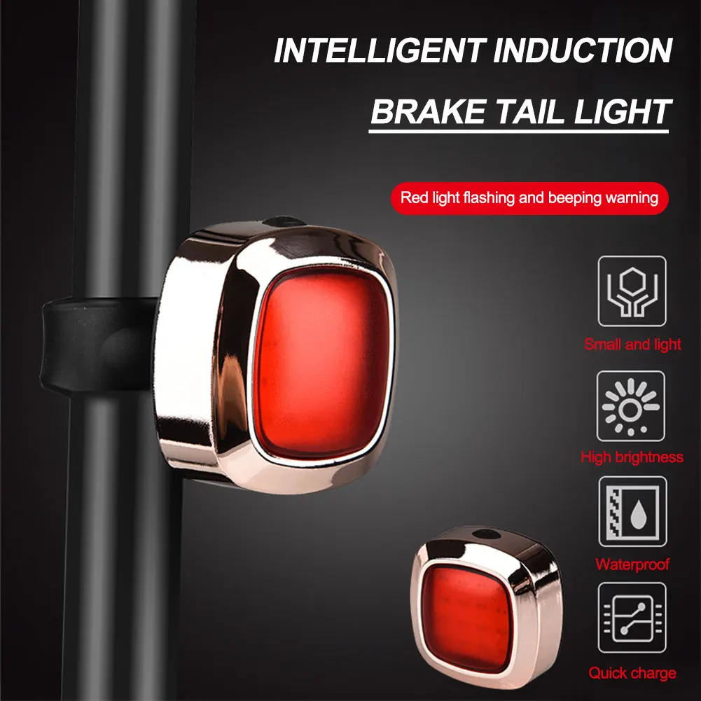 

Smart Bike Tail Light 180Â° Wide-Angle USB Rechargeable COB Bike Brake Sensing Tail Lights IPX6 Waterproof Bicycle LED Tail Light