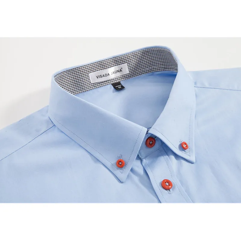 Мужские рубашки с длинным рукавом VISADA JUANA однотонные мягкие повседневные