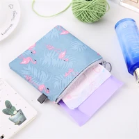 sanitary napkin bag cute cotton fabric coin money storage bags women small cosmetic lipstick make up credit card organizer case