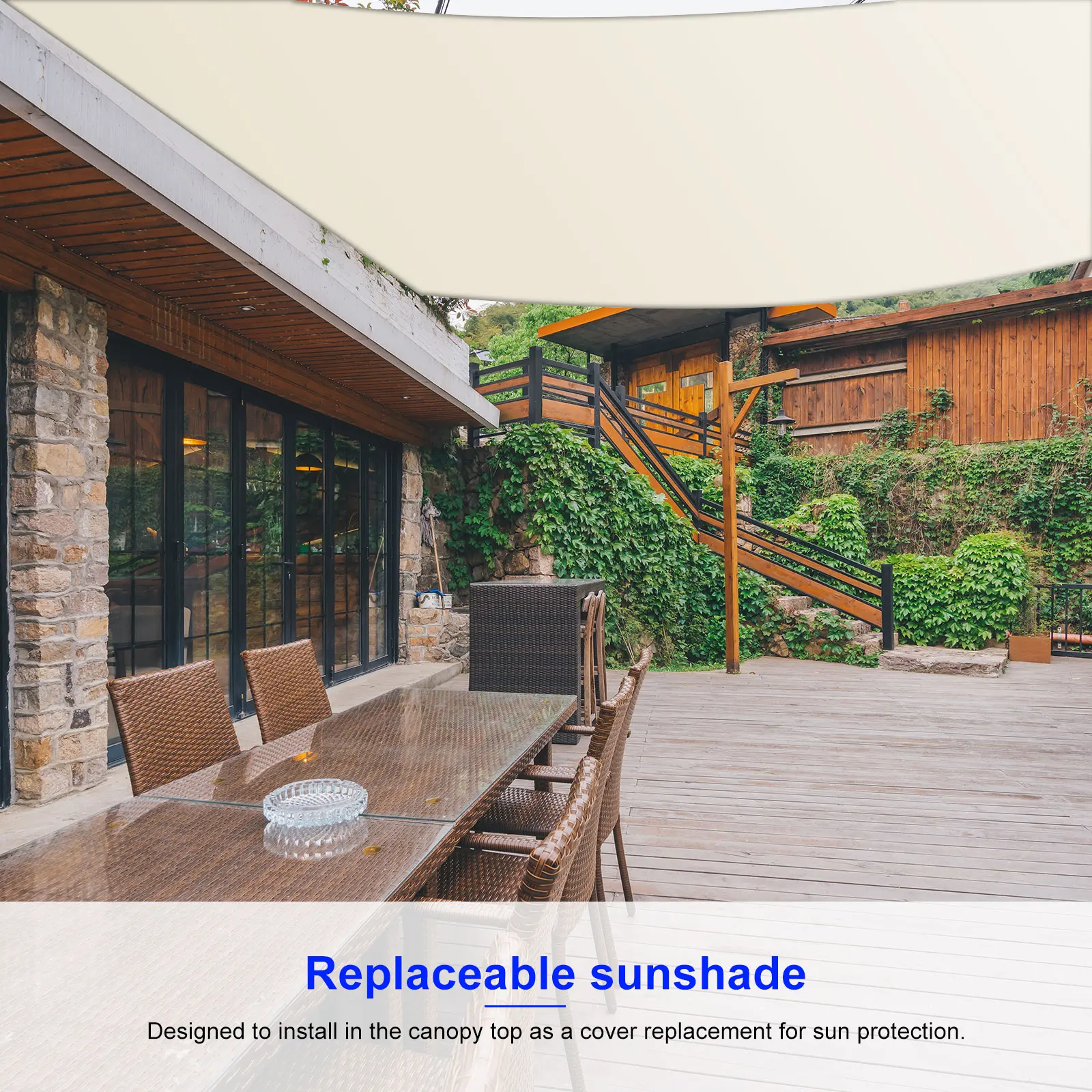 

300D Beige waterproof sun Outdoor Garden Plant Shed Boat Car Truck Canopys Shade Sail Sun Canopy Cover cloth gazebo canopy