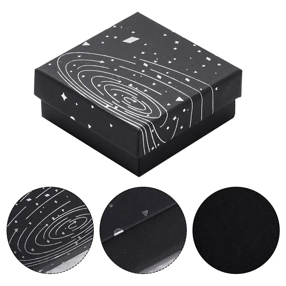 1PC Jewelry Gift Box Star Hot Silver Jewelry Box for Jewelry Earrings Ring Necklace Bracelet Black Gift Bag Carton images - 6