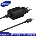 Оригинальное зарядное устройство Samsung 25 Вт Pd, быстрая зарядка ЕС для Galaxy S21 5G S20 S10 Note 20 10 A71 A70s A80 A52, зарядное устройство для Samsung