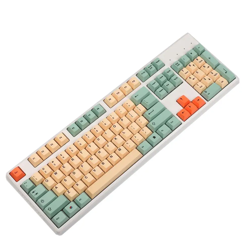 

Hami Melon Dye-sub PBT Keycaps German Spain UK French ISO For MX Switches Keyboard 104 87 61 Filco YMD96 KBD75 FC980M ID80