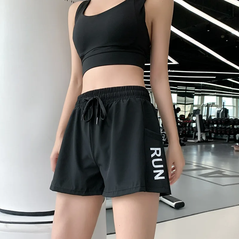 

Running Shorts Women with Pocket Breathable Ladie Girl Short Solid Seamless Workout Yoga Short Gym Shorts Loose soft Sportswear