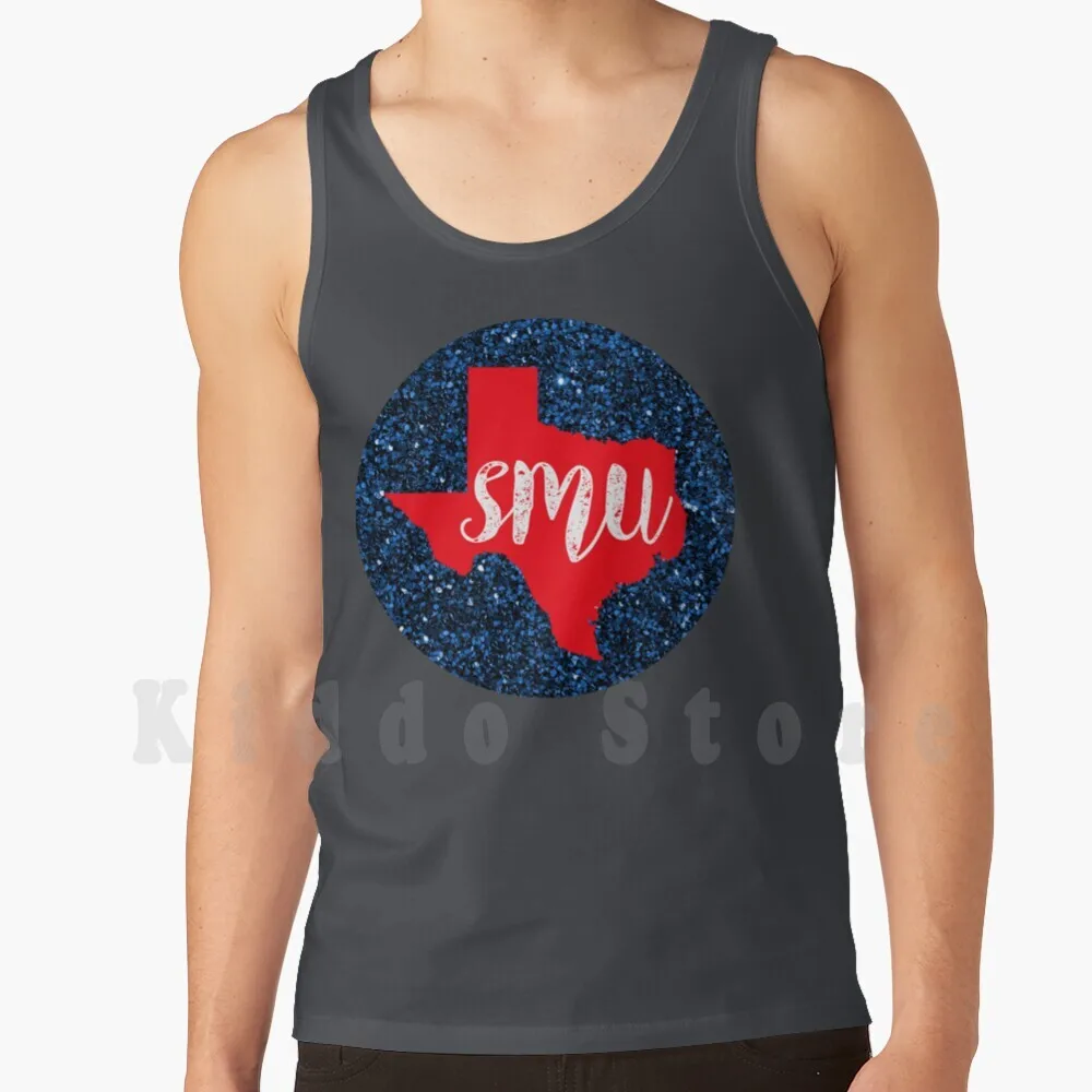 

Southern Methodist University tank tops vest 100% Cotton Southern Methodist University Smu Red Blue Glitter College Cute