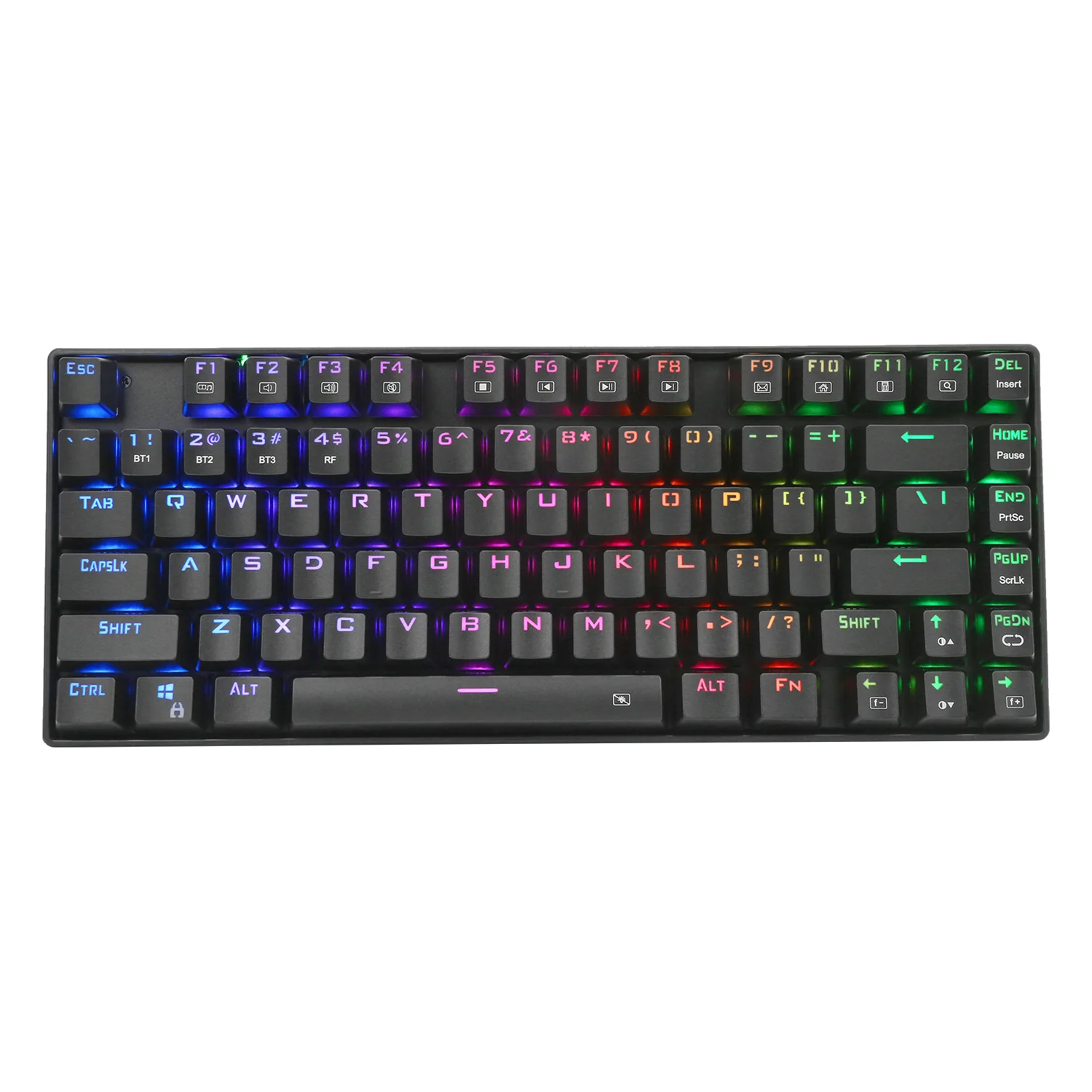 

HUO JI 2.4G RGB Mechanical Gaming Keyboard Blue Switch LED Backlit Z-88 Wireless Compact 81 Keys Anti-Ghosting for Mac PC