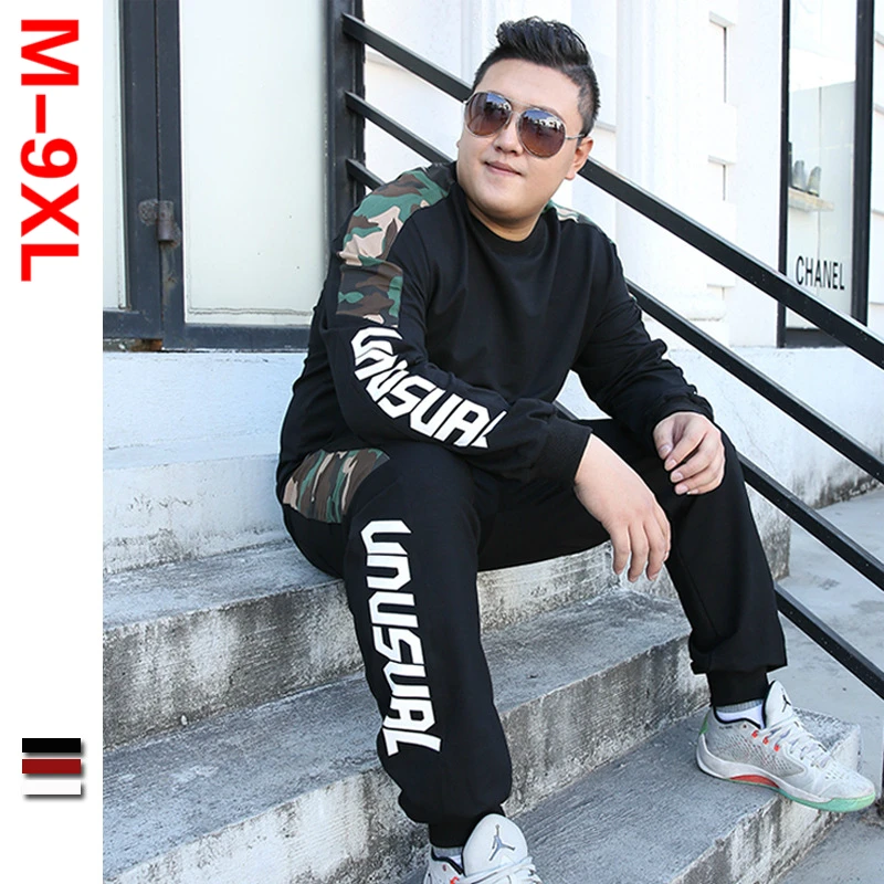 

Large Size 7XL 8XL 9XL Tracksuit Set Men Clothes Fashion Fat Sportwear Women Man Jacket+Pants 2 Piece Sets Sweat Suit Sweatshirt