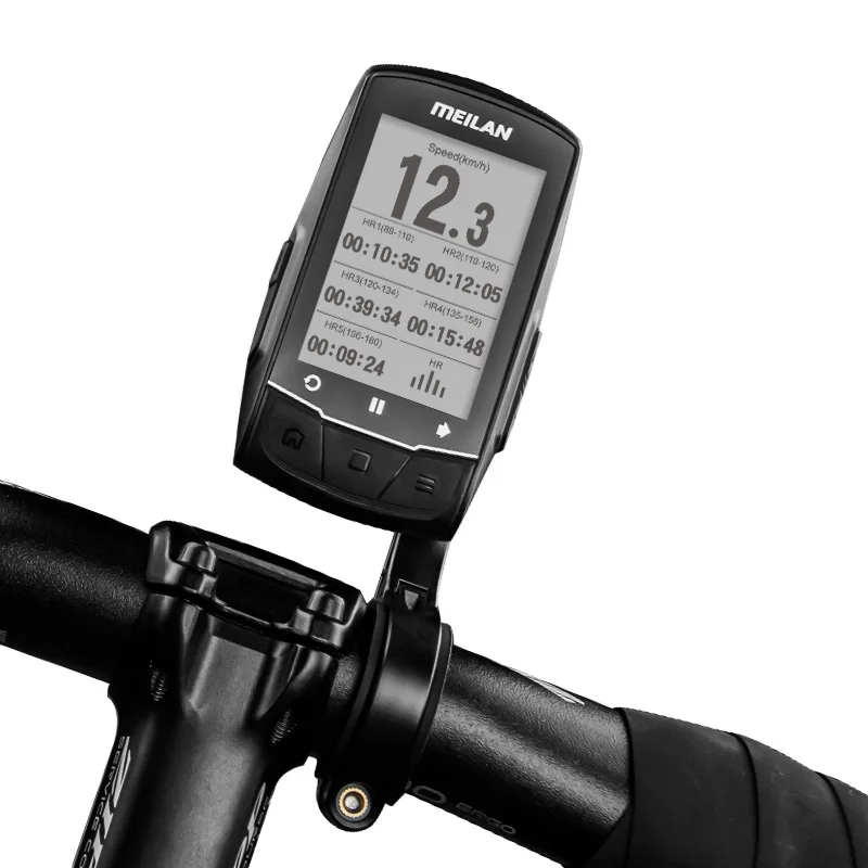 Велокомпьютер Meilan M1 GPS навигация спидометр BLE4.0 подключение к монитору частоты