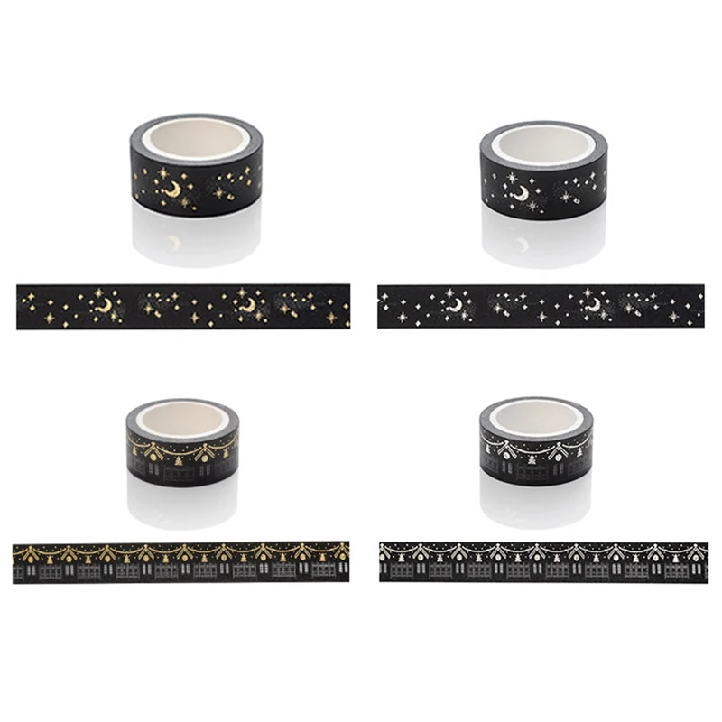 Рождественский подарок черные и белые лента Washi партия клейкая разместил его