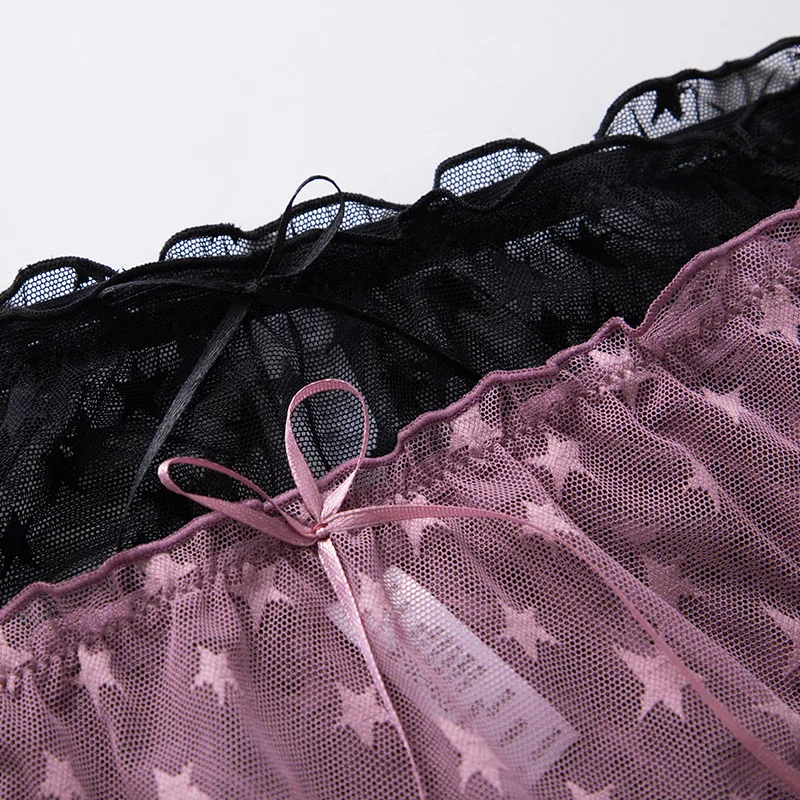 Женские кружевные трусы kwaii сексуальные повседневные со звездами нижнее белье