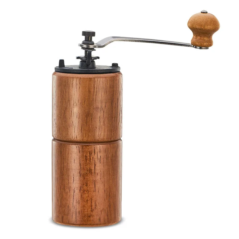 

Wooden Manual Coffee Grinder Bean Conical Burr Coffee Mill for Espresso Fine Coarse Adjustable Portable for Travel Home Office