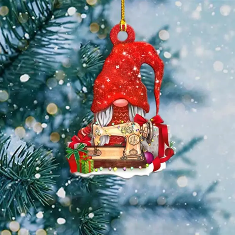 

Christmas Tree Wooden Gnome Doll Pendant Winter Christmas Themed Party Country Farmhouse Decor For Xmas Tree Door Window Navidad