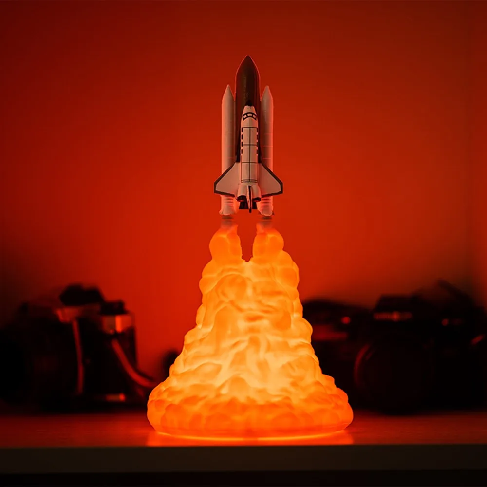 1pc 3D Printing Rocket Light Lunar Space Shuttle Smart Home Night New Exotic Table Lamp | Дом и сад