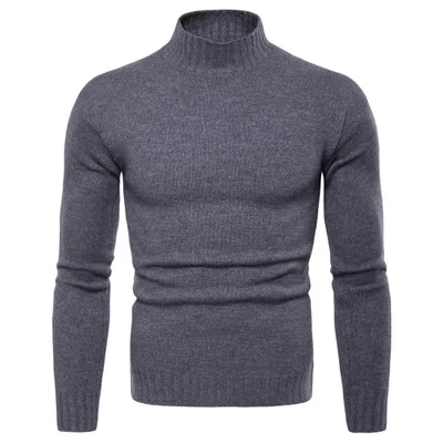 008 Осенний мужской свитер pull homme Модный повседневный теплый однотонный облегающий мужской вязаный пуловер с круглым вырезом белого и черного цвета - Цвет: 008