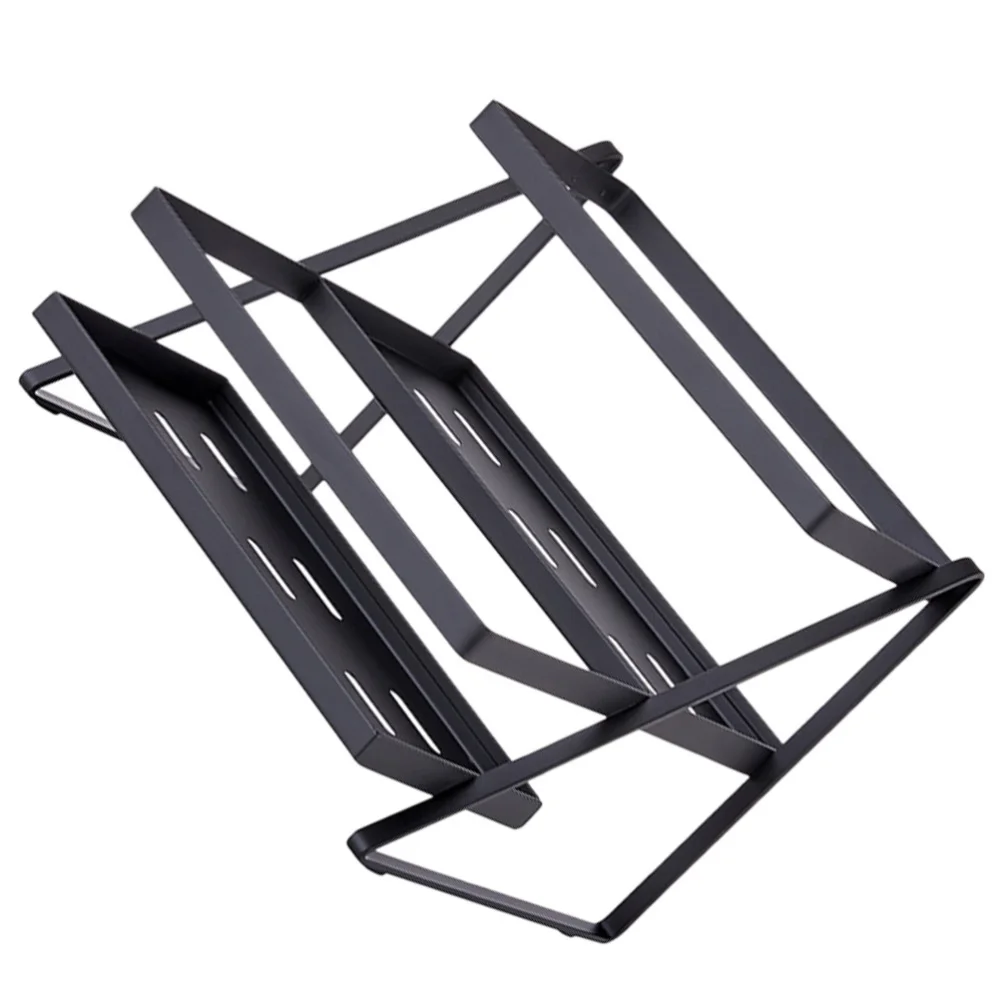 

1pc Kitchen Seasoning Storage Holder Spice Rack T-tier Kitchen Rack (Black)