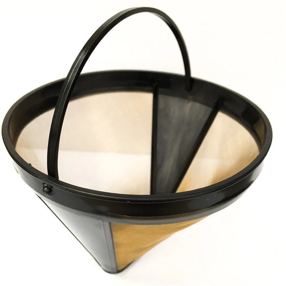 1 шт. многоразовый фильтр для кофе в форме конуса из нержавеющей стали кофемашина