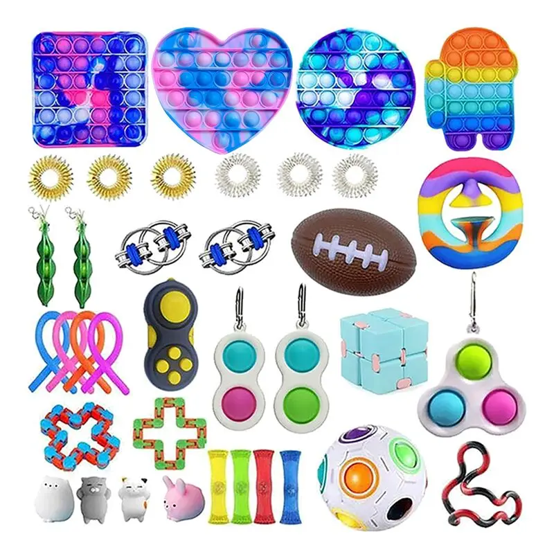 

Rainbow Funny Push Fidget Toy Anxiety Relieve Stress Autism Sensory Autism Reliever Special Needs Popper Relief Adult Child