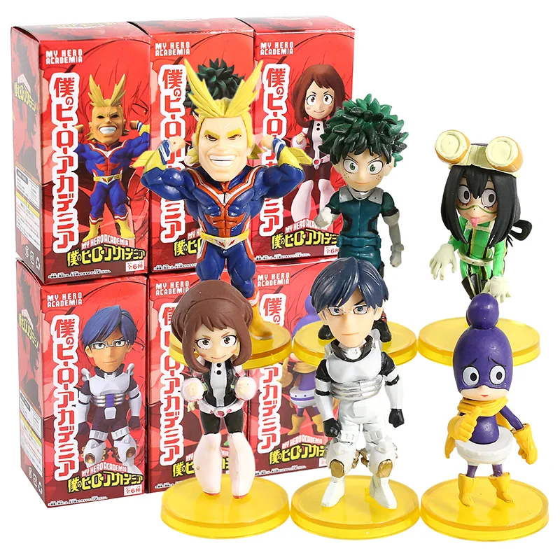 My Hero Academy Midoriya Izuku Bakugou Katsuki Todoroki Shoto All Might Ochaco Uraraka Asui Tsuyu Figures Toys Set - Цвет: D box