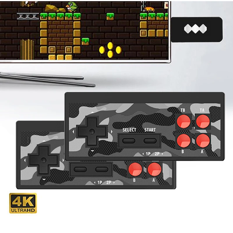 

DATA FROG 4K Video Retro Game Console Built in 1800 Classic Games Wireless Controller 8 Bit Mini Console Dual Player Support HD