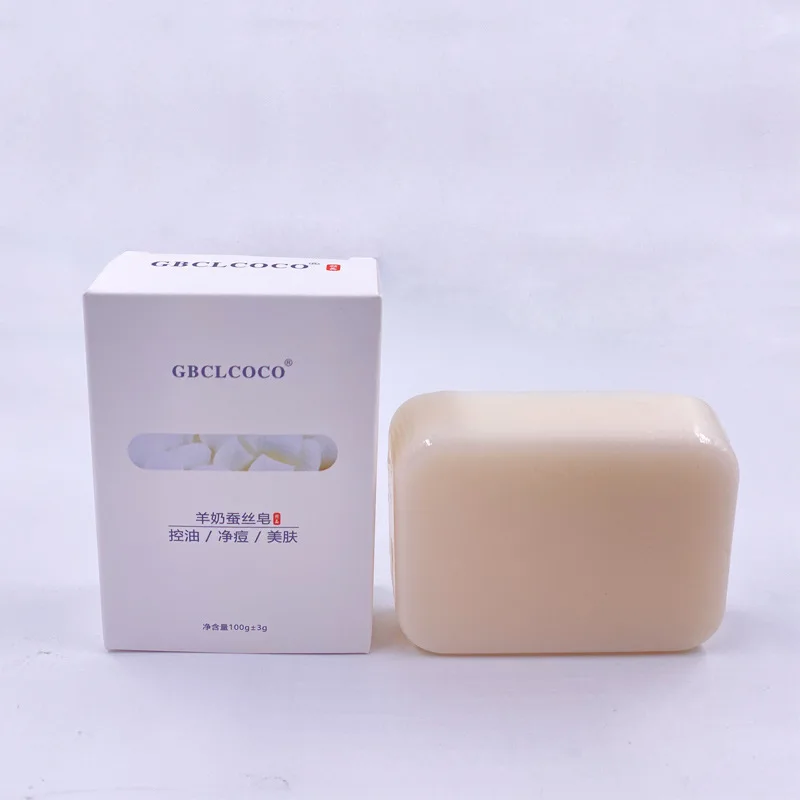 Мыло для лица 100 г шелковое козье молоко ручной работы из пеноматериала контроль